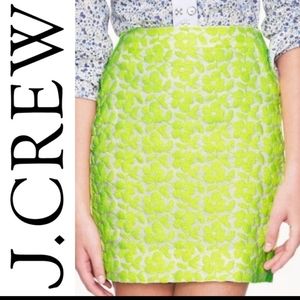J. CREW floral neon yellow mini skirt
